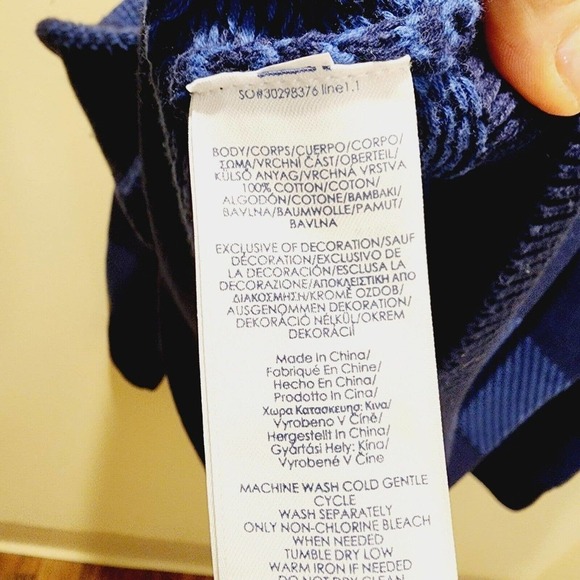 Vintage Men's Chaps Cotton Size XL Blue Stripe Half Zip Sweater NWT - Picture 5 of 11